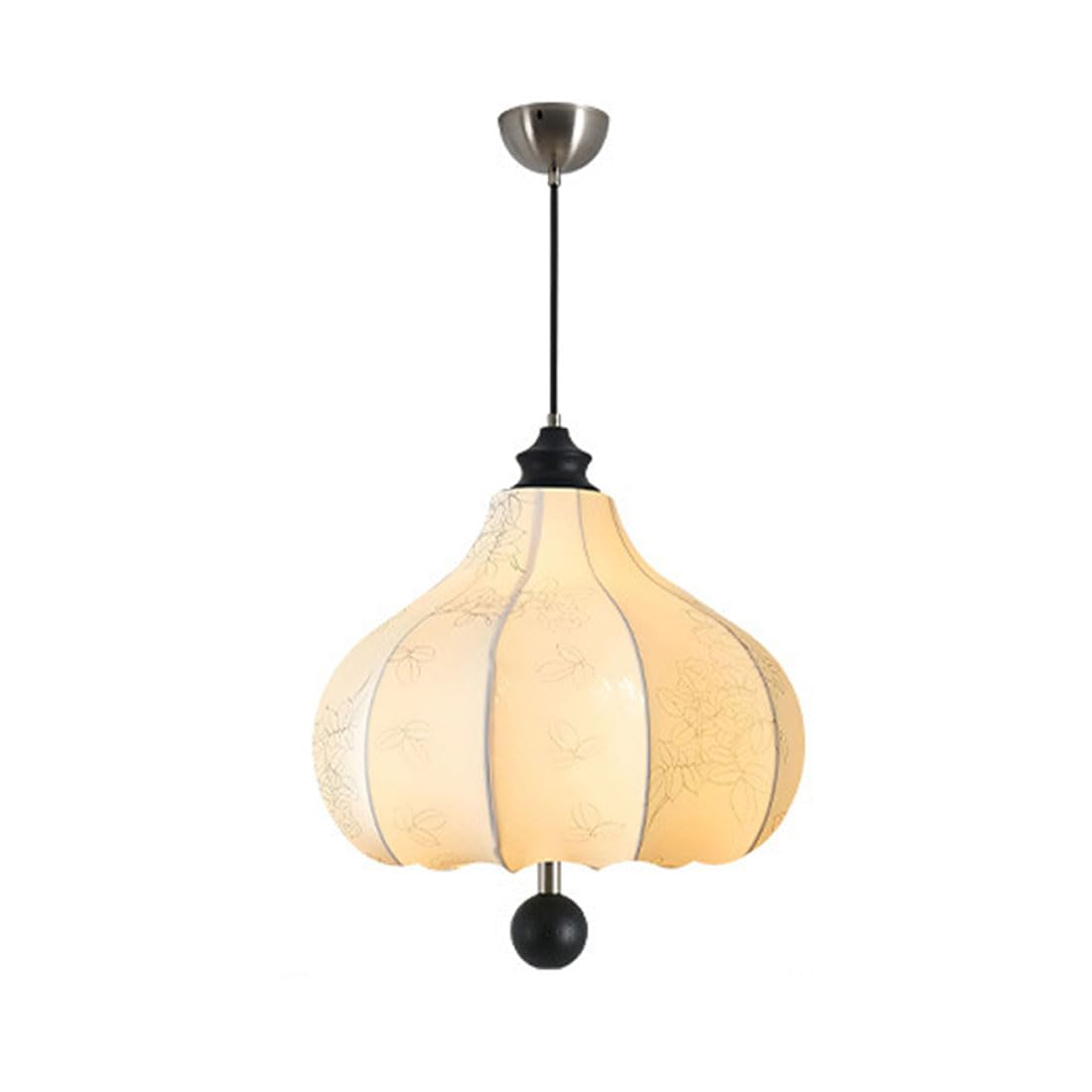 KXEcoLife Vintage style fabric chandelier, French pattern bedroom dining room bar solid wood cloakroom romantic light fixtures,B,60CM