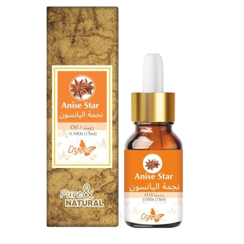 Image of Crysalis Anise Star (Illicium Verum) Oil|100% Pure & Natural Undiluted Essential Oil Organic Standard For Skin & Hair Care|Therapeutic Grade Oil, Aromatherapy, Relieves Stress - 15ML With Dropper