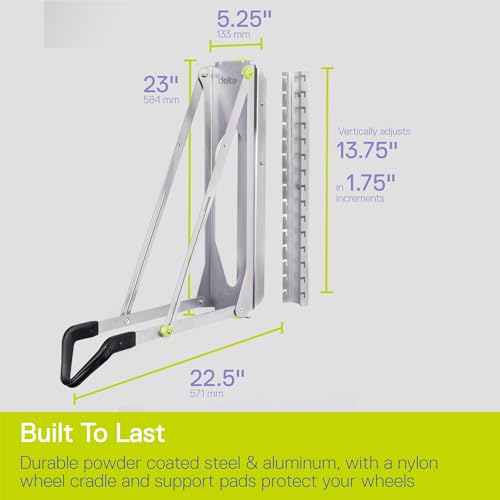 Image of Pivot Bike Storage Rack by Delta Cycle - Bike Rack Garage Wall Mount Swivels to Save Space - No Lifting Required Vertical Bike Rack - Indoor Bike Storage Wall Hanger Holds Up to 100 lbs