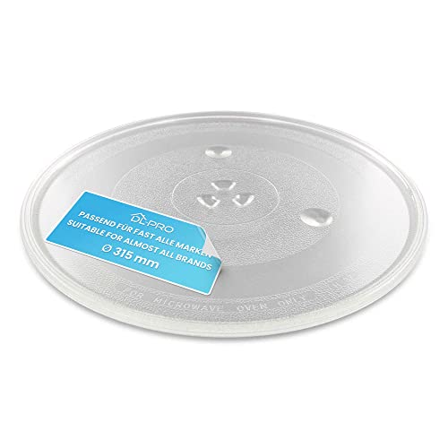 DL-pro - Assiette tournante universelle pour micro-ondes - Plaque tournante en verre - Plateau en verre - Rond - Plaque de rechange pour micro-ondes - 31,5 cm...