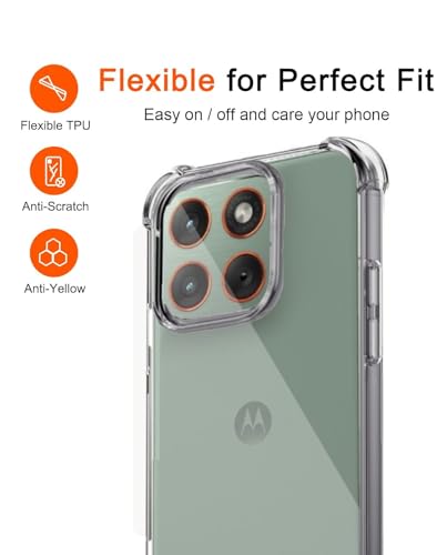 Image of Lustree Compatible with Moto Edge 70 Back Cover | Shockproof Slim Protective Case | Anti-Slip Grip | Camera Lens Protection | Flexible TPU | Scratch-Resistant Phone Cover Compatible with Moto Edge 70