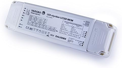 60W (2 x up to 30W), Vadsbo, LCC60MCM, LED Driver and LED Dimmer for Multiple Control by DALI, DMX, Push Button Retractive switches and 0/1-10V
