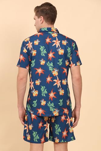 Image of Mens Printed Casual Shirts and Shorts Set Button Down Co-ord Set