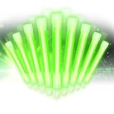 Glow Fever Super Bright Emergency Safety Military Grade Glow Sticks with 5 Minutes Duration. Great for Concerts Live Events, Camping, Dancing, Weddings and Summer Vacation (Green, 10PCS)