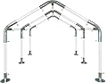 Carport Kit, 20' x 20' High Peak Canopy Fittings, DIY Metal Carport Frame Parts, 1-1/2" EMT Fittings