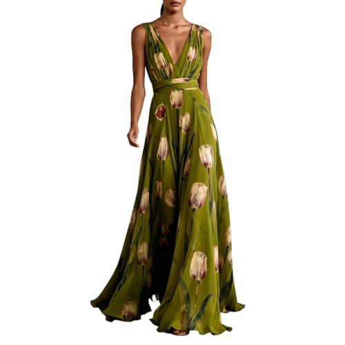 Robe de fête sans manches pour demoiselle d'honneur et grands événements estivaux