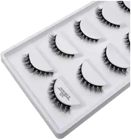 Cartela Com 5 Pares De Cilios Postiços Naturais - E08 Mini