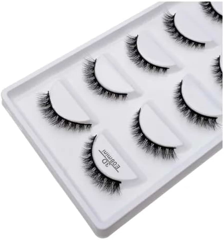 Cartela Com 5 Pares De Cilios Postiços Naturais - E08 Mini