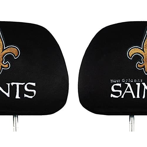 2pcs Car Seat Headrest Covers for Embroidered Black Fabric Universal Headrest Cover Set Fit for Cars Vans Trucks