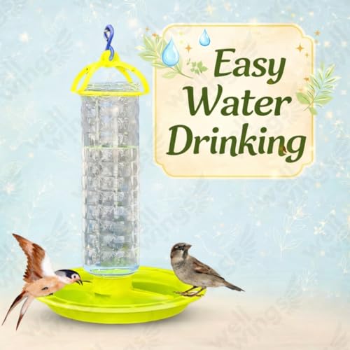 Image of Bird Feeder and Waterer Set with Hanging Brackets - 2-in-1 Wild Bird Feeding Station for Outdoors - Weatherproof Seed Dispenser & Hydration Kit for Garden, Patio & Balcony (2 Pack Water)