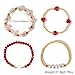 SHINUS BOHO Dainty Heart Pearl Beaded Gold Couples Bracelets Set for Women Men, Red Beads Stretch Romantic Letter Fashion Friendship Mother Day Jewelry Gift for Her.