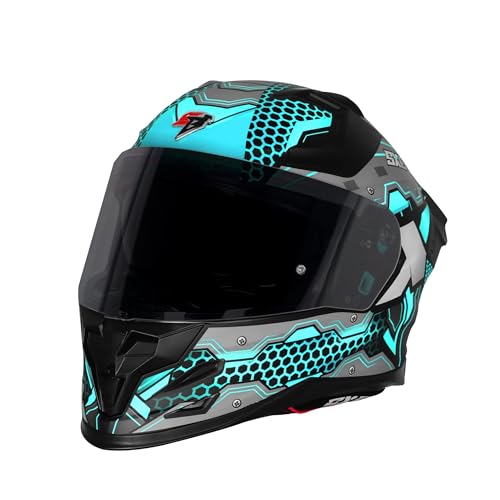 Image of Steelbird SBH-61 SXE X3 Pinlock ISI and Dot Certified Full Face Graphic Helmet for Men and Women with Inner Silver Sunshield