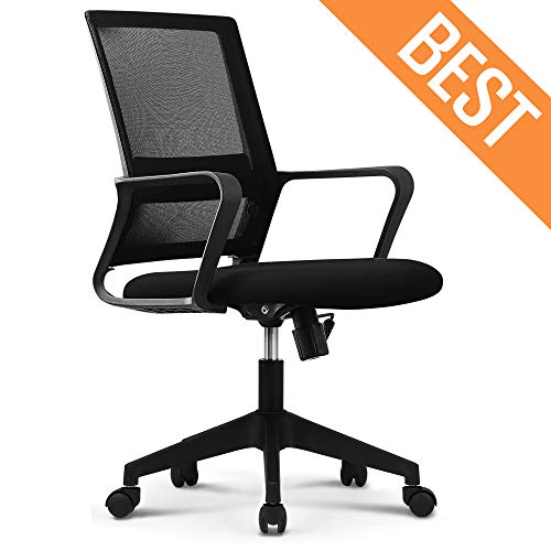 NEO CHAIR Office Chair Computer Desk Chair Gaming Bulk Business Ergonomic Mid Back Cushion Lumbar Support with Wheels Comfortable Black Mesh Racing Seat Adjustable Swivel Rolling Executive
