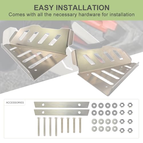 Image of Front A-Arm Guard Fit for Can-Am Defender HD8 HD10 HD7 HD9 HD5 4X4 | 4.0mm Aluminum Front Splash Guard, 2-Piece Front Set, Drainage Holes for Easy Cleaning, Protects A-Arms from Rocks /Stumps