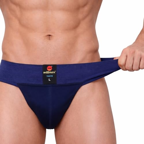 Image of NINQ Men's Athletic Supporter Underwear with Elastic Waistband, Breathable Fabric Gym Support Brief, Comfortable Innerwear for Sports, Workout, Running & Training