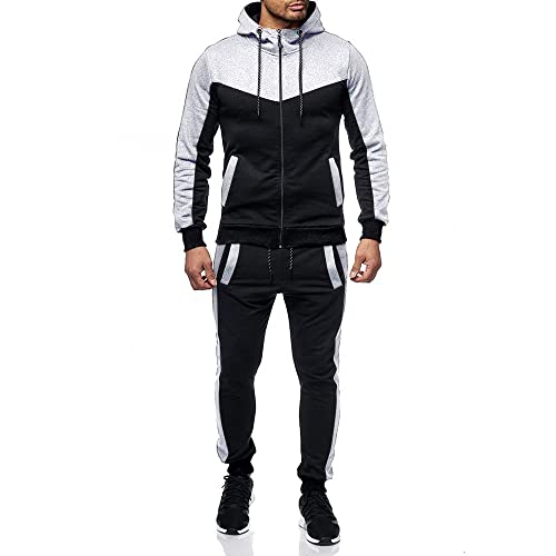 Image of Marine Royal Track Suits for Men Set Full Zip Sweatsuit Outdoor Jogging Men Tracksuits