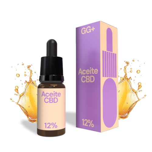GG PLUS Aceite CBD 12% Suave 10ml | 200 Gotas MCT Oil Ecológico y Libre de Ingeniería Genética | Aceite MCT 1200mg | CBD Oil Uso Tópico para Bienestar | 100% Vegano de Cultivo Ecológico CBD
