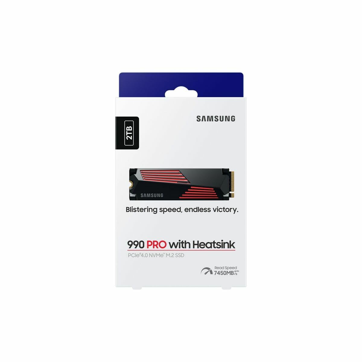 SAMSUNG - 990 Pro - Disque SSD Interne - 2 to - avec dissipateur - PCIe 4.0 - NVMe 2.0 - M2 - Compatible PS5 (MZ-V9P2T0GW)