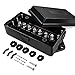 Nilight 50048R New 7 Way Electrical Gang Trailer Wire Connector Junction Weatherproof for Rewiring Camper RV Caravans Boat 7 Pole Cable Connection Box,2 Years Warranty