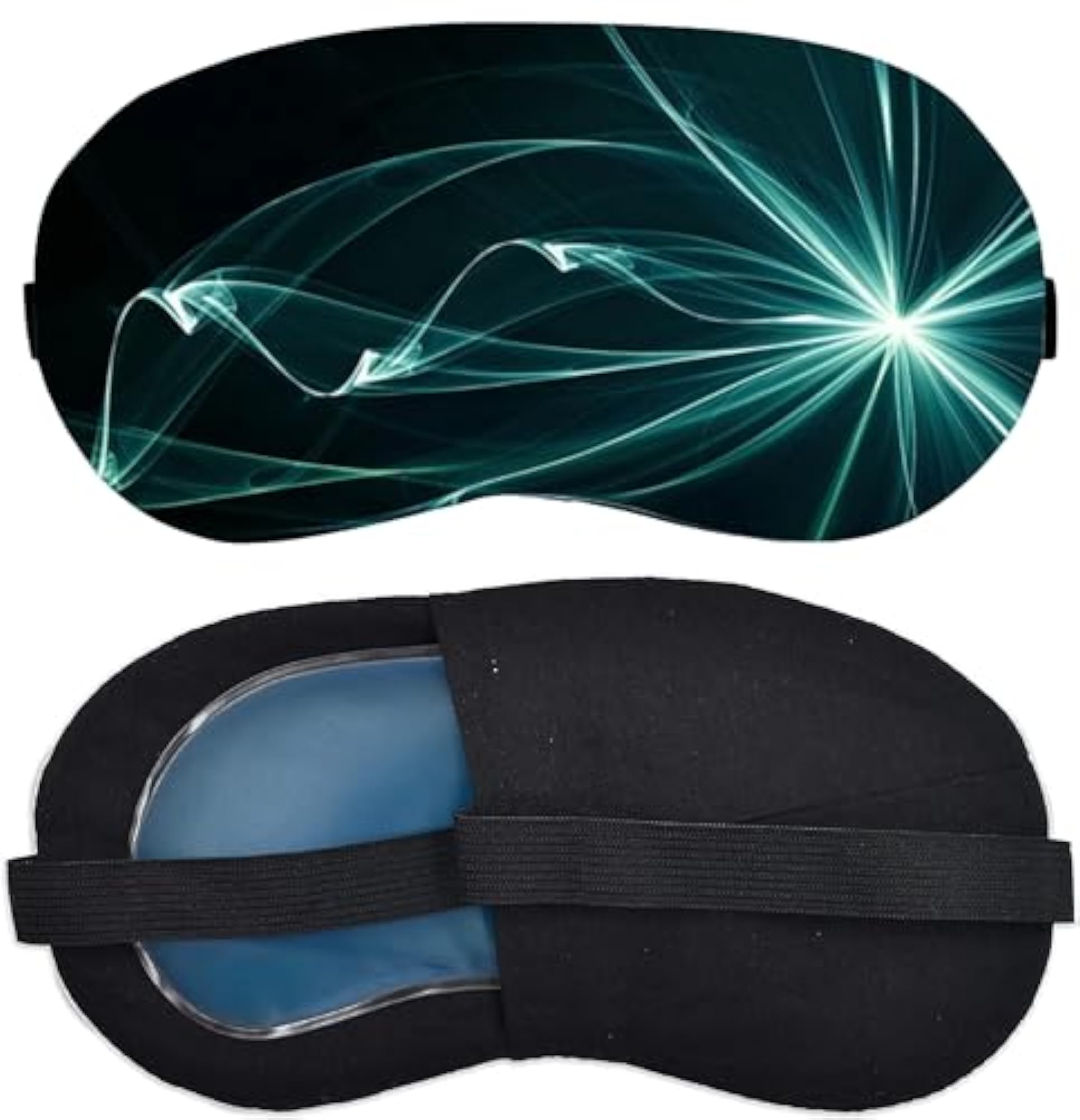 Cooling Gel Eye Mask with Black Cover, Comfortable Sleep