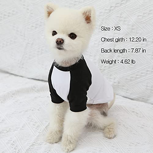 Lucky Petter Dog Cotton Shirts For Small And Large Dogs Raglan T-Shirts Soft Breathable Dog Shirt Pet Clothes (Small, White/Black) #TOP1