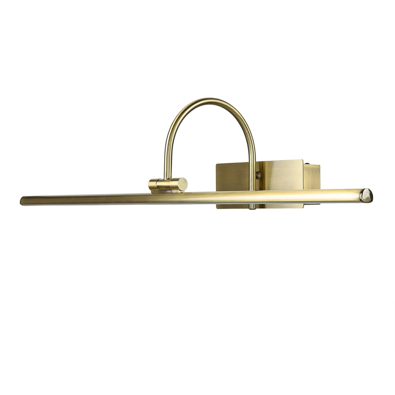 Licht-Erlebnisse XXL LED Bilderleuchte in Messing-antik B:60cm schwenkbar klassisch Spiegelleuchte für Flur Bad Wohnzimmer Schlafzimmer Wandlampe Bilderlampe