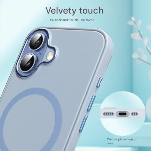 Image of Elzzi Magnetic for iPhone 17 Case (2025) (Compatible with MagSafe)(Military Grade Drop Protection) Matte Shockproof with Anti-Fingerprint Phone Cover, 6.3''|Official Blue
