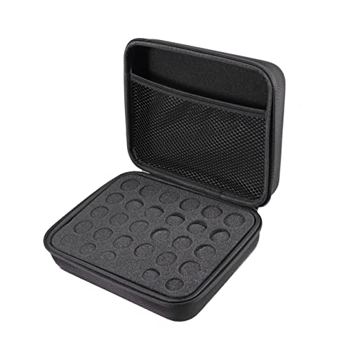 VICASKY 1Pc Slot Essential Oils Storage Case Eva Hard Shell with Shockproof Bag for Bottles Portable Travel Organizer for Aromatherapy Roller Bottles Black
