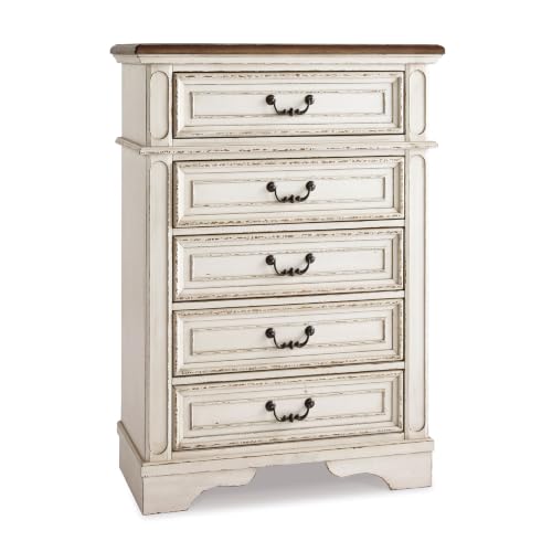 Image of Signature Design by Ashley Realyn Tall Chest of Drawers, White Dresser
