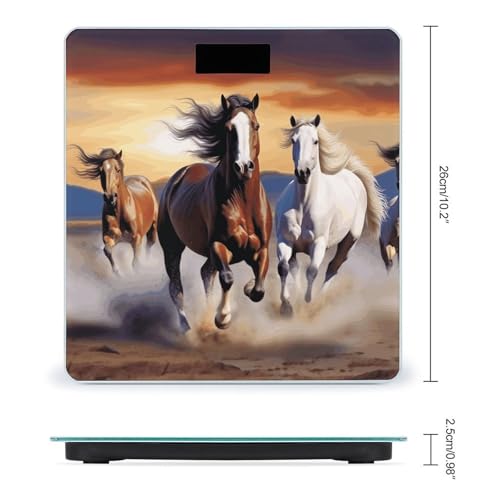 Báscula digital de baño con diseño Running Horses miniatura 2
