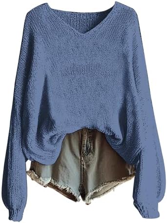 Damen Strickpullover Lang - Weicher Winterpullover Rundhals