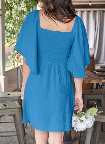 Image of Dokotoo Womens Dresses 2026 Spring Summer Deep V Neck Elegant Cocktail Bow tie Mini Dress S-XL