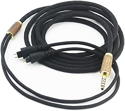 4.4mm Balanced Male 6N OCC Copper Silver Plated Cord 4.4mm Balanced Cable Compatible with Fostex TH-900 MKII, TH610, TH900 MK2 Premium Headphones Walnut Wood Shell