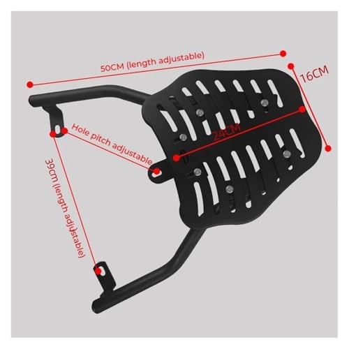 Porte-bagages arrière moto universel réglable support valise fer - 2