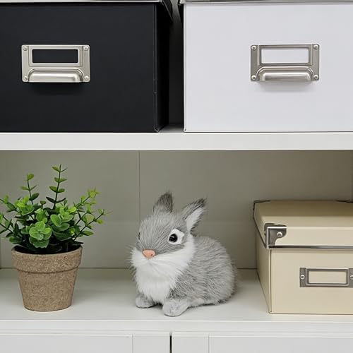 Realistic Faux Furs Rabbits Figurine Plush Rabbits Stuffe Animal Toy, Home Car Decors Collectible Gift Bunnies Statue Realistic Rabbits Figurine — view 7