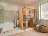 Swedheat Naturbelassen Ganzglastür Infrarotkabine, Rotzeder Holz, 1 Person Heimsauna...