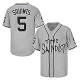 Men's #5 Michael Squints Sandlot Movie Baseball Jersey Christmas Summer Stitched Grey Size S