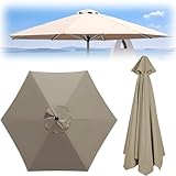 CMJYMX Sonnenschirmbezug (2.0 M, 2,7 M, 3,0 M) Ersatzbespannung Polyester 8/6 Streben Sonnenschirm-Stoffbezug Ersatzbezug Für Ampelschirm(Top Color,6 Ribs: 200CM/6.5FT)