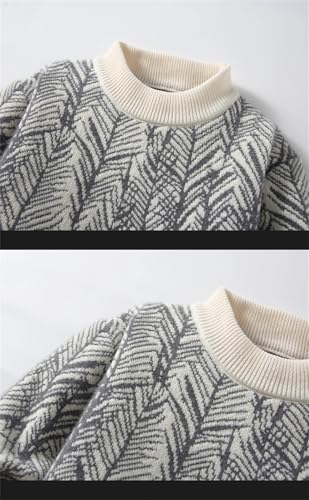 ERFMFKL Mens Graphic Sweaters Crew Neck Thicken Warm Pullovers Sweater Casual Long Sleeves Knit Jumper3