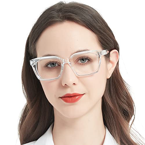 MARE AZZURO Oversized Reading Glasses 2.50 Women Stylish Readers 0 0.5 0.75 1.0 1.25 1.5 1.75 2.0 2.25 2.5 2.75 3.0 3.5 4.0 5.0 6.0 (Transparent, 250)