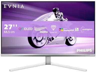 Philips Evnia 27M2N8500AM – Monitor Gaming OLED QHD de 27 Pulgadas, 360 Hz, 0,03 ms, HDR400, FreeSync. Prem., Comp. G-Sync. (2560×1440, 2X HDMI 2.1, 1x DP 1.4, concentrador USB) Blanco 3