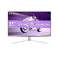 Philips Evnia 27M2N8500AM 27 zoll WQHD USB Hub Gaming Monitor, 360Hz, QD-OLED Panel, 0.03ms GtG, HDR400 TB, FreeSync Premium Pro, Höhenverstellung,Lautsprecher,(2560x1440 HDMI 2x 2.1 DP 1x 1.4)Silber – Ansicht 2