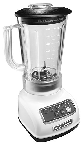 KitchenAid KSB1570WH 5-Speed Blender with BPA-Free Pitcher, 56 oz., White - Discontinued, White