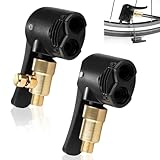 UIHRLM 2 Pack Dual Head Bike Valve Adapter, Presta Valve Pump Adapter with Connector Heads, Multi-Use Dual Head Bike Track Pump Tyre Air Pumps Accessories for Bicycle Bikes Vehicle Replacement