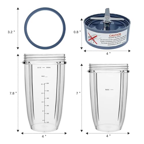 Recambio vaso licuadora compatible NutriBullet 18oz-32oz miniatura 3