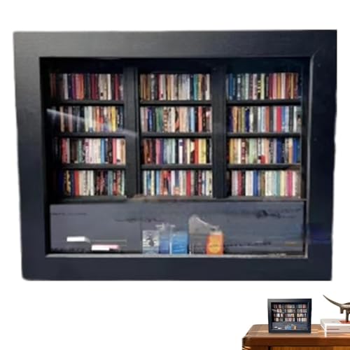 Apprensión De Estantería De Libro,Coctelera De Apprensión Para Estantería De Libro,Gabinete De Alivio Del Estrés | Biblioteca De Colorida De Madera, 200 Plantillas De Libros Miniaturas, Biblioteca