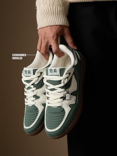 Image of The Souled Store Kanso V2: Men and Boys Low Top Sneakers | Premium Suede Trainer with Cushioned Insole, Retro Gum Outsole & Lace-Up Closure