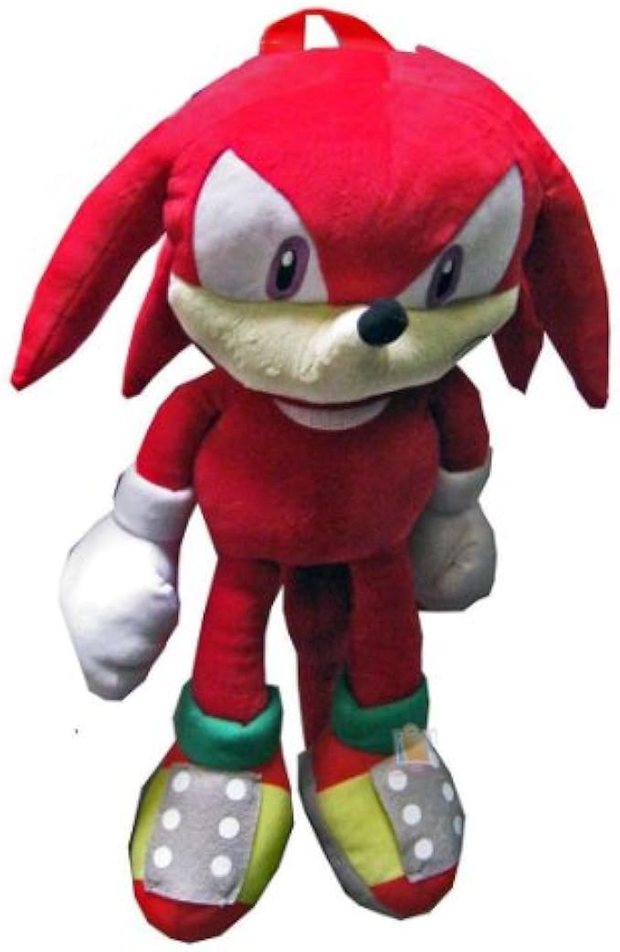 Sonic the Hedgehog Doll Plush Backpack - Knuckles Red (20 Inch)