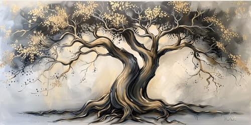 Diamant painting arbre jaune pour embellir votre salon avec une broderie 5D