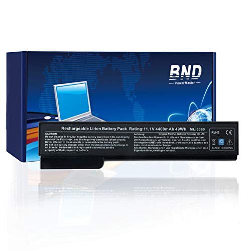 BND 628668-001 Laptop Battery Compatible with HP EliteBook 8460P 8470P 8560P 8570P;ProBook 6470B 6570B 6460B 6560B,fits P/N CC06/QK642AA/628666-001/HSTNN-F08C/HSTNN-LB2H-[4400mAh/49Wh Li-ion]